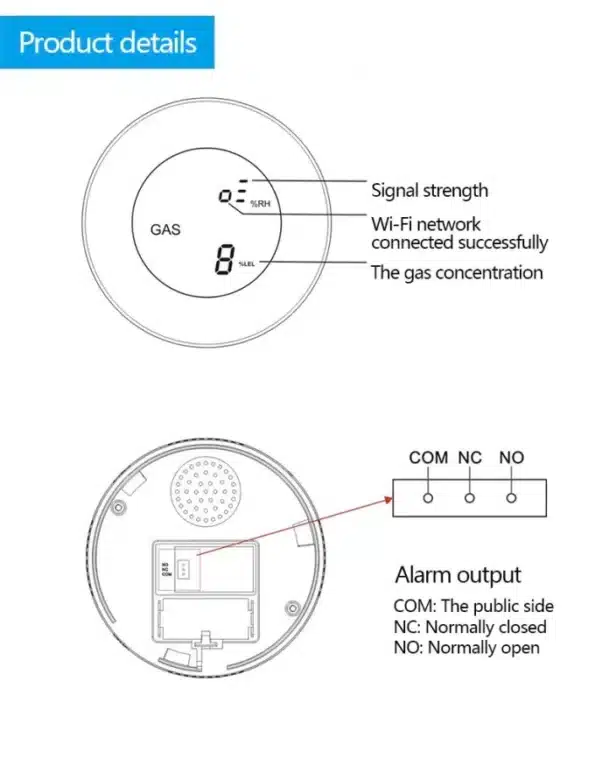 Détecteur de gaz WIFI Smart Tuya