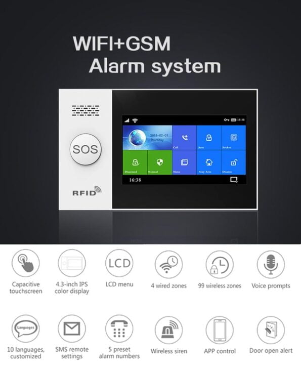 Système D'alarme Smart Tuya WIFI-GSM