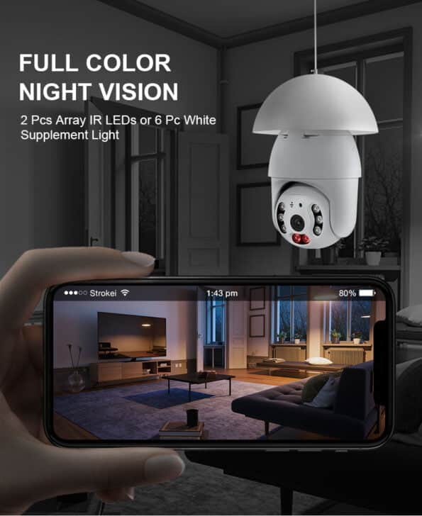 caméra de surveillance PTZ Wifi 3MP/E27
