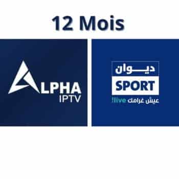 ALPHA IPTV+DIWAN SPORT ABONNEMENT 12 Mois