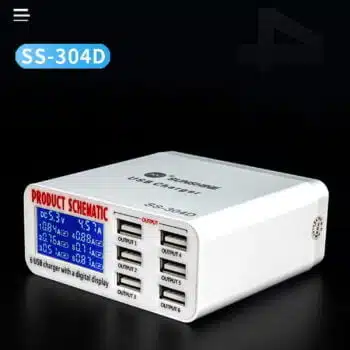 Chargeur intelligent 6 USB avec écran LCD