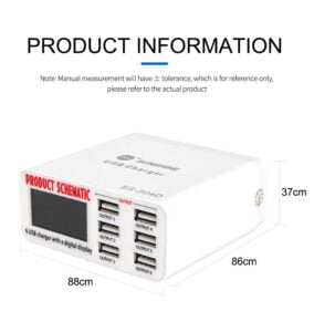 Chargeur intelligent 6 USB avec écran LCD