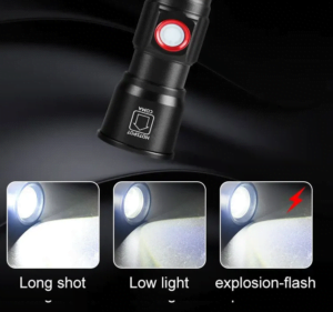 Lampe de poche Led rechargeable-USB - 3 modes 3 3modes lampe de poche