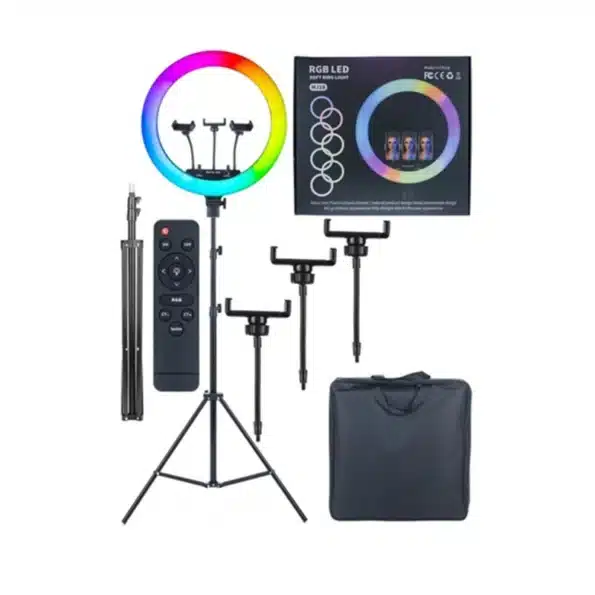 Ring Light 46cm RGB MJ18 Avec 3 Niveau De Blanc trepied anneau lumineux pour selfie