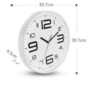 Horloge murale ronde design avec chiffres 30cm lominos dimenssion 2