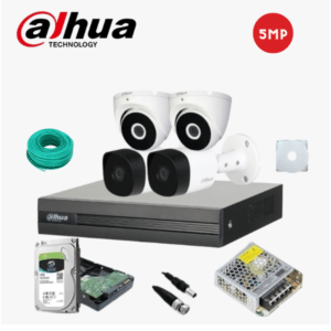 Kit 4 Caméras de surveillance 5MP Dahua + Accessoires