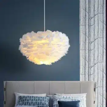 Lustre En Plume Blanche