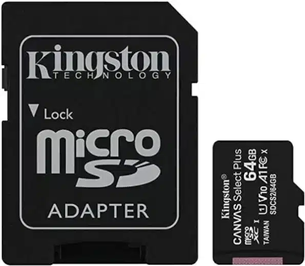 Kingston Canvas Select Plus Carte MIcro SD SDCS2/64GB Class 10 + Adaptateur inclus